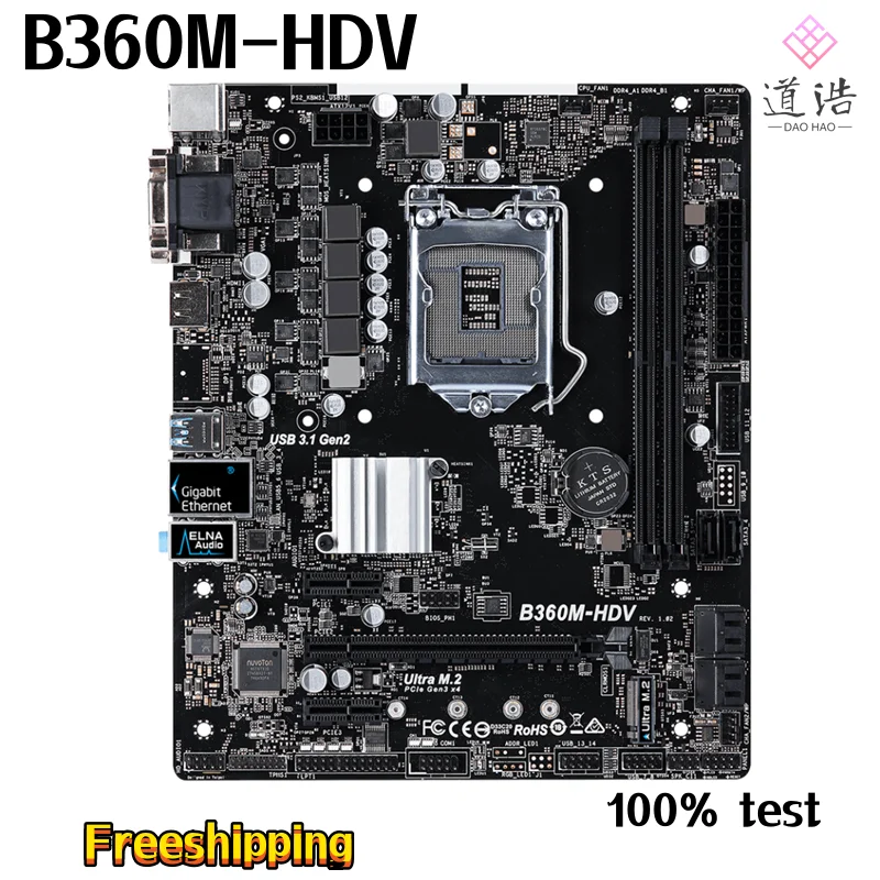 Asrock B360M-HDV  100% ׽Ʈ Ϸ κ, 32GB HDMI PCI-E3.0, M.2 LGA 1151, DDR4 ũ ATX B360